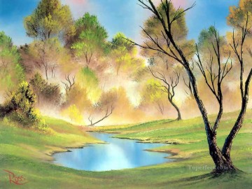 フリーハンド Painting - 静かな池 BR フリーハンドの風景